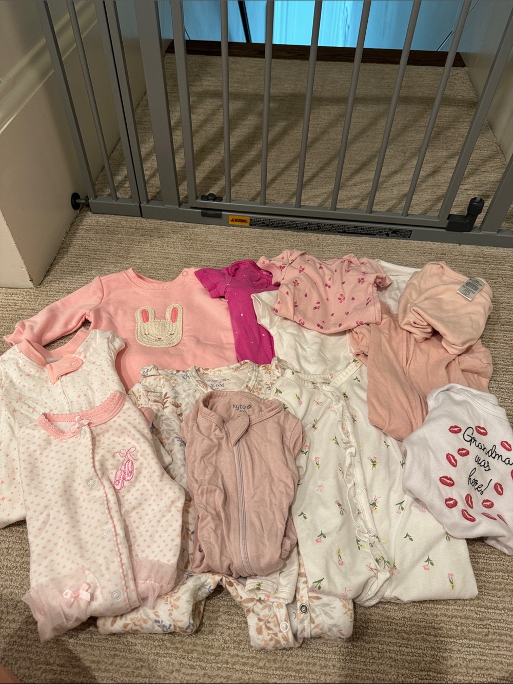 13 PIECE LOT - all 3m or 3-6M Baby Girl Pink Mixed Onesie & Sleepwear